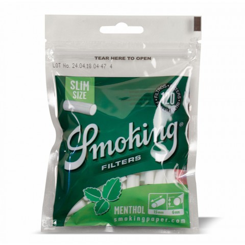 Filtro para Cigarro Smoking Slim Menthol 6mm - Bag com 120